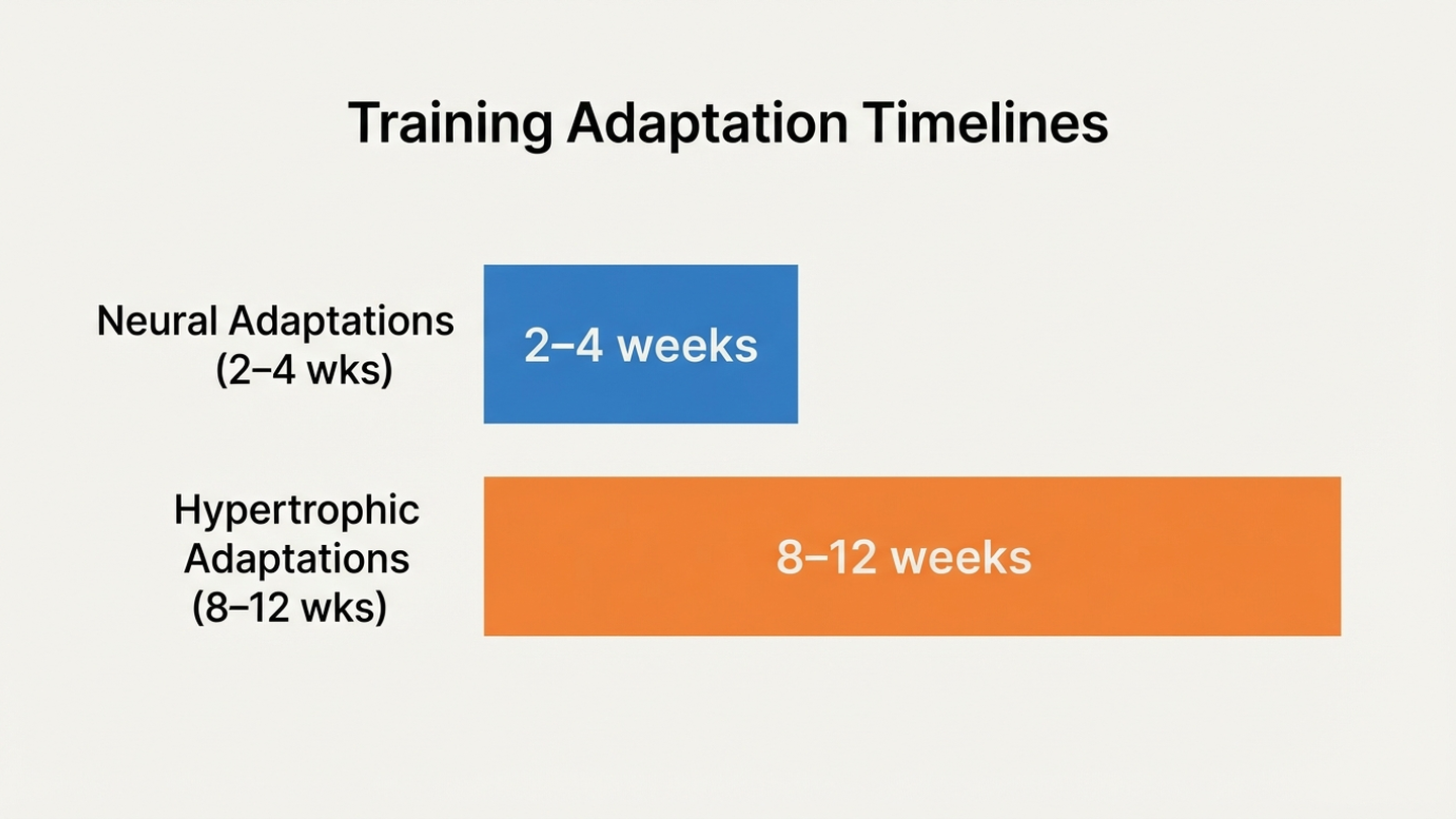 Timeline of neural versus hypertrophic adaptations